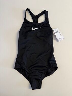 Nike Essential Girl's Racerback 1-Piece Swimsuit - Black NESSB711-001 Sz Small